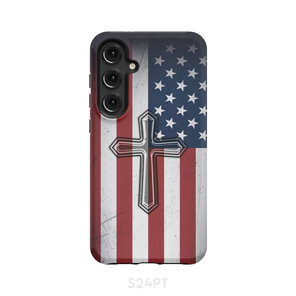 American Flag Cross Phone Case