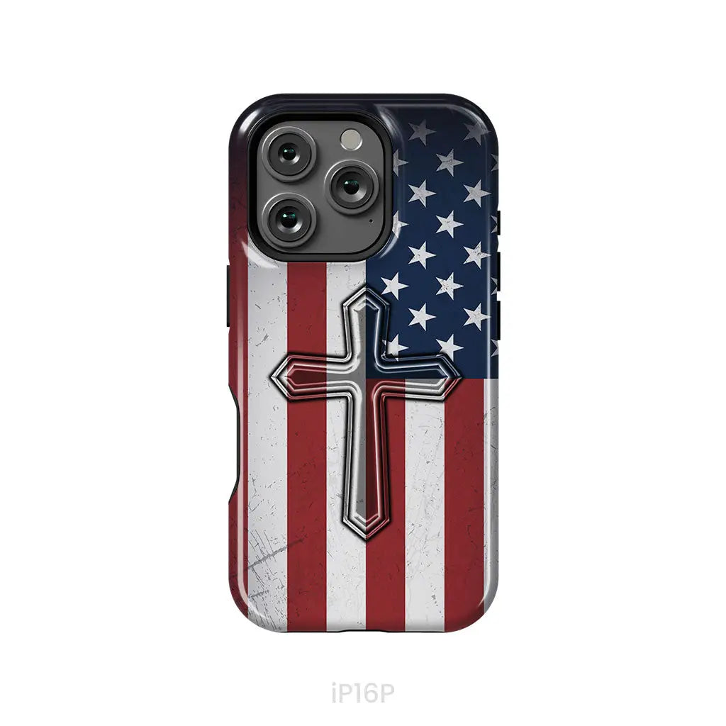 American Flag Cross Phone Case