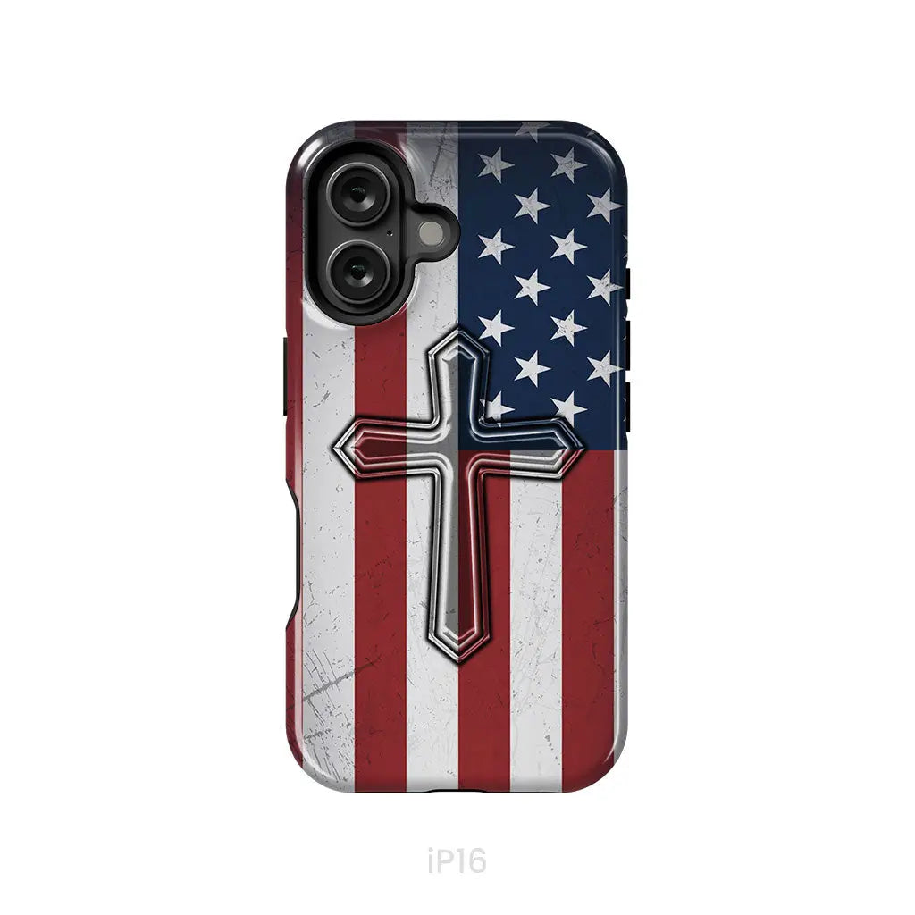 American Flag Cross Phone Case
