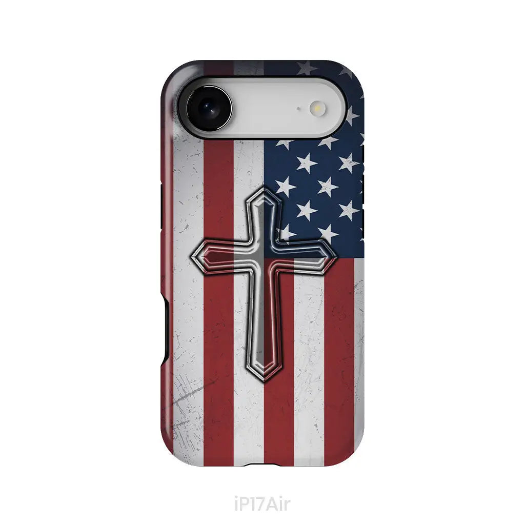 American Flag Cross Phone Case