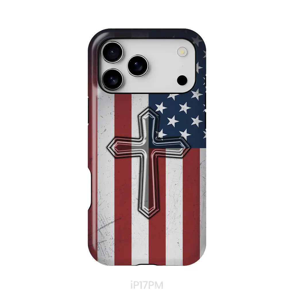 American Flag Cross Phone Case