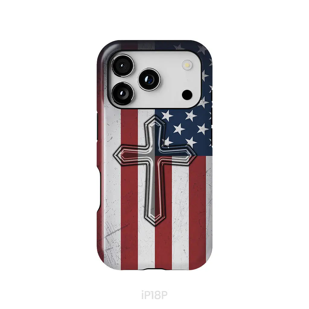 American Flag Cross Phone Case