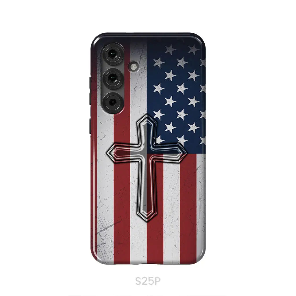 American Flag Cross Phone Case