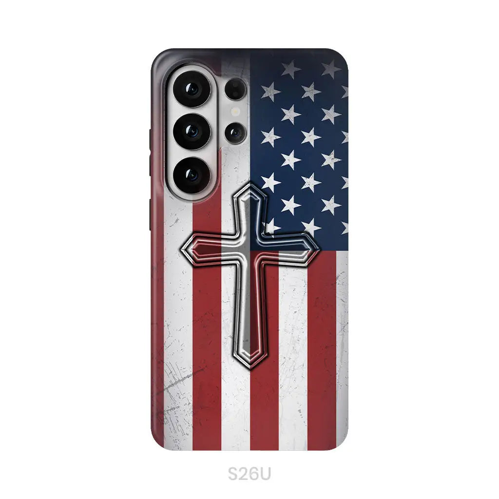 American Flag Cross Phone Case
