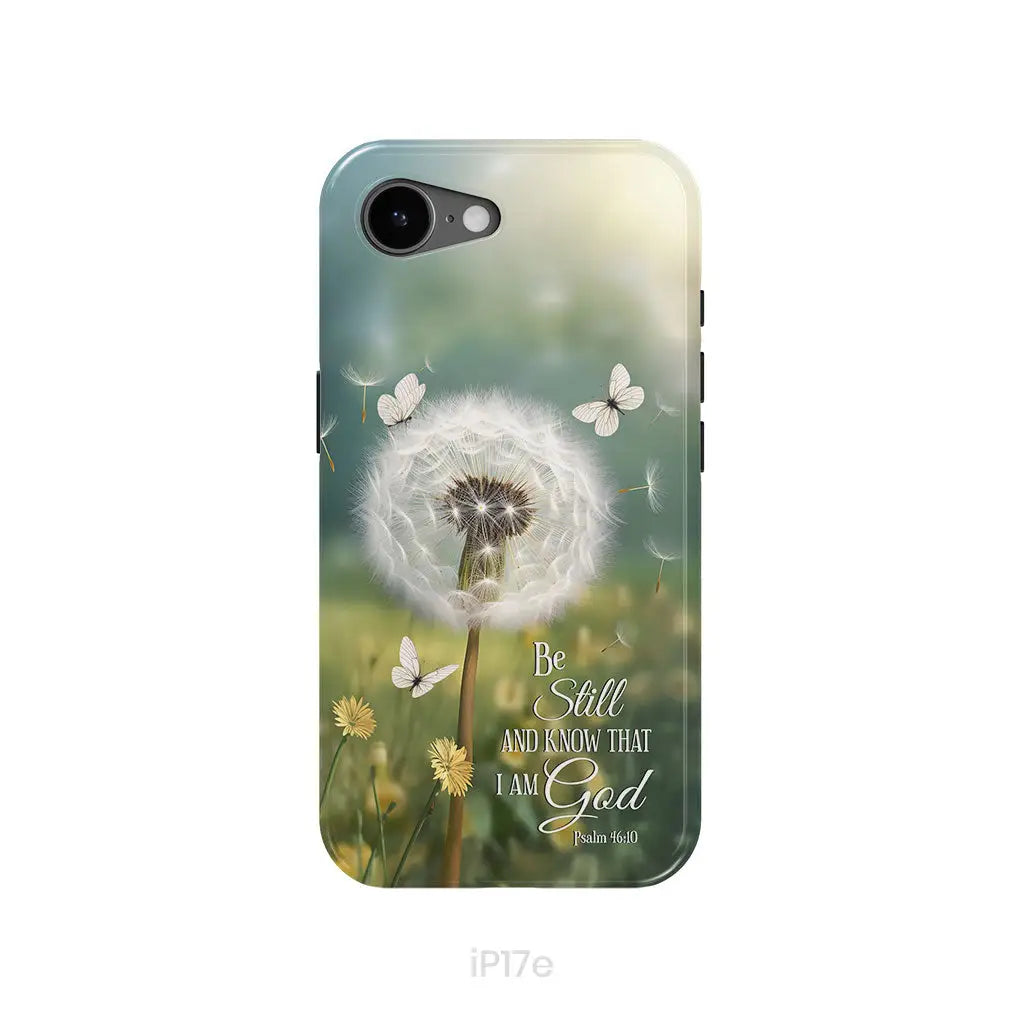 Be Still and Know, Dandelion with Butterflies – Psalm 46:10 Christian Phone Case