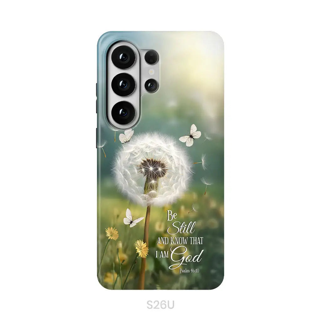 Be Still and Know, Dandelion with Butterflies – Psalm 46:10 Christian Phone Case