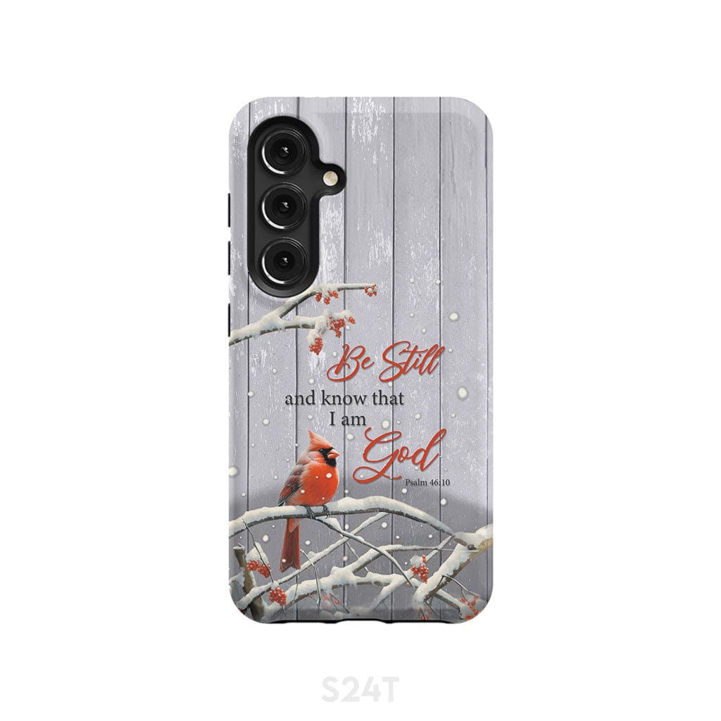Be Still and Know Psalm 46:10, Cardinal, Christmas Phone Case