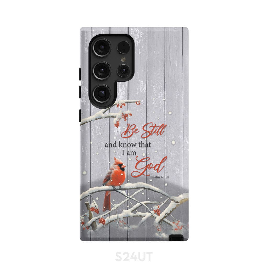 Be Still and Know Psalm 46:10, Cardinal, Christmas Phone Case