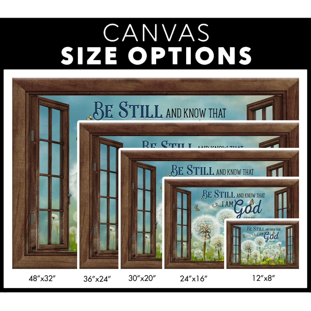 Be Still and Know That I Am God, Butterflies and Dandelions, Wall Art Canvas