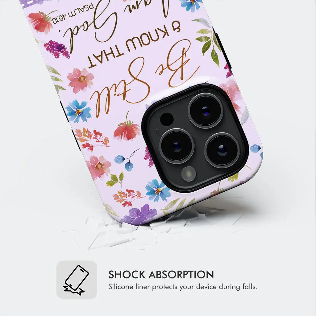 Personalized, Be Still and Know That I Am God Psalm 46:10, Phone Case With Custom Name