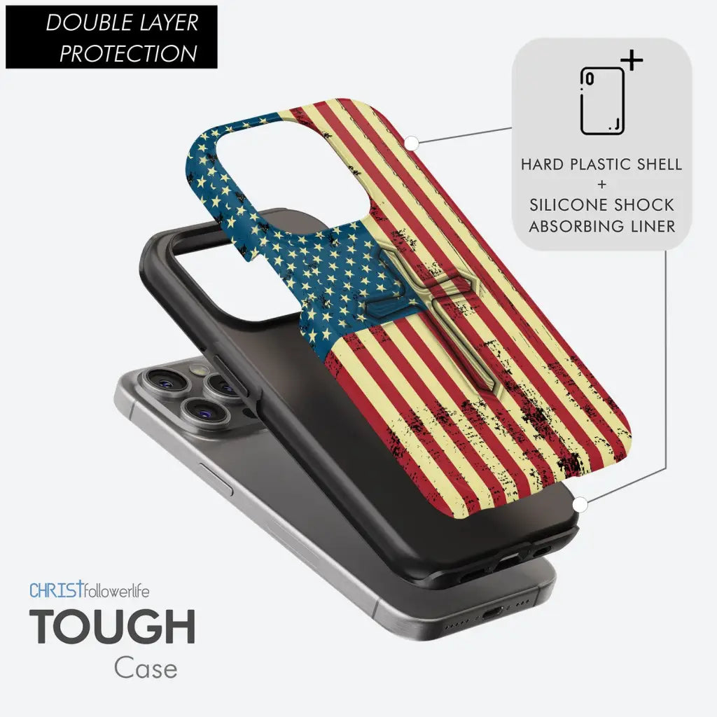 Beautiful American Flag cross phone case