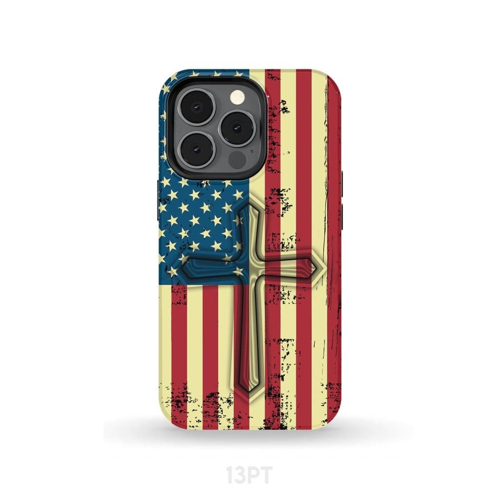 Beautiful American Flag cross phone case