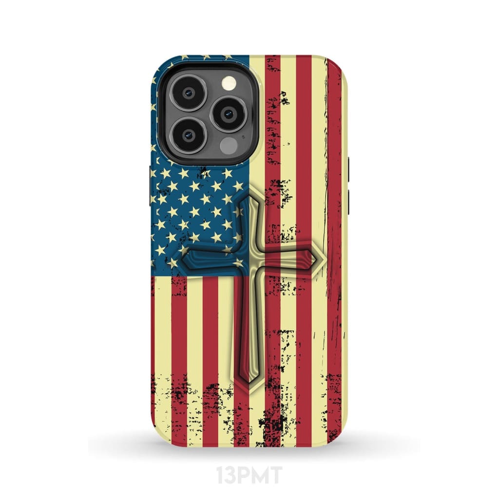 Beautiful American Flag cross phone case