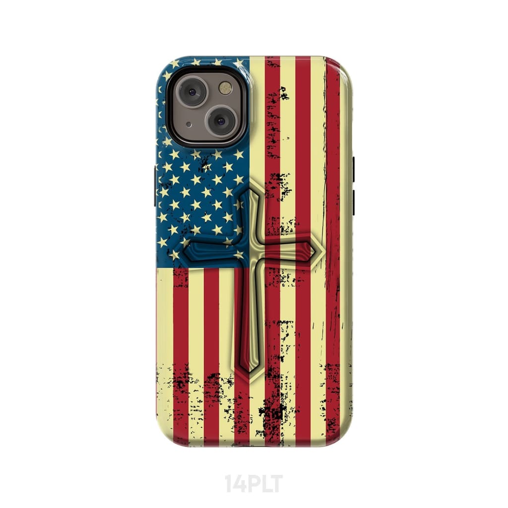 Beautiful American Flag cross phone case