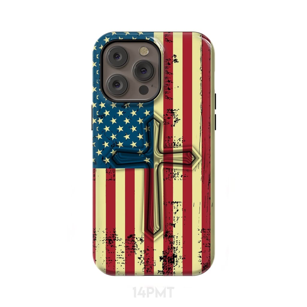 Beautiful American Flag cross phone case