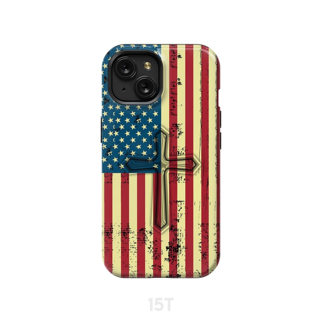 Beautiful American Flag cross phone case