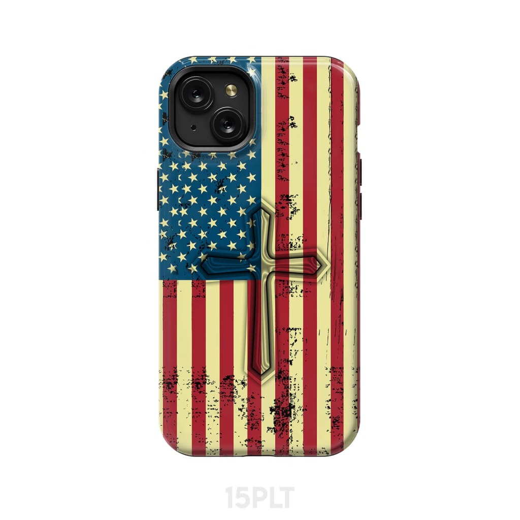 Beautiful American Flag cross phone case