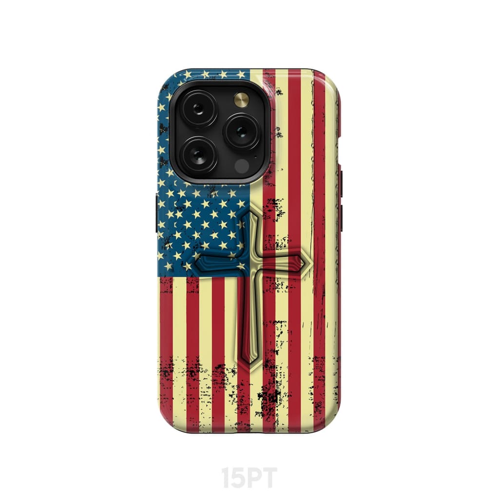 Beautiful American Flag cross phone case