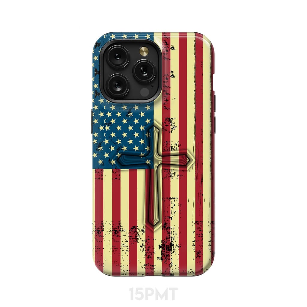 Beautiful American Flag cross phone case