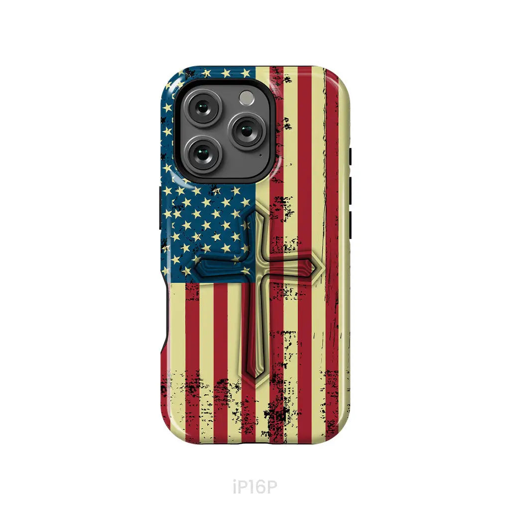 Beautiful American Flag cross phone case