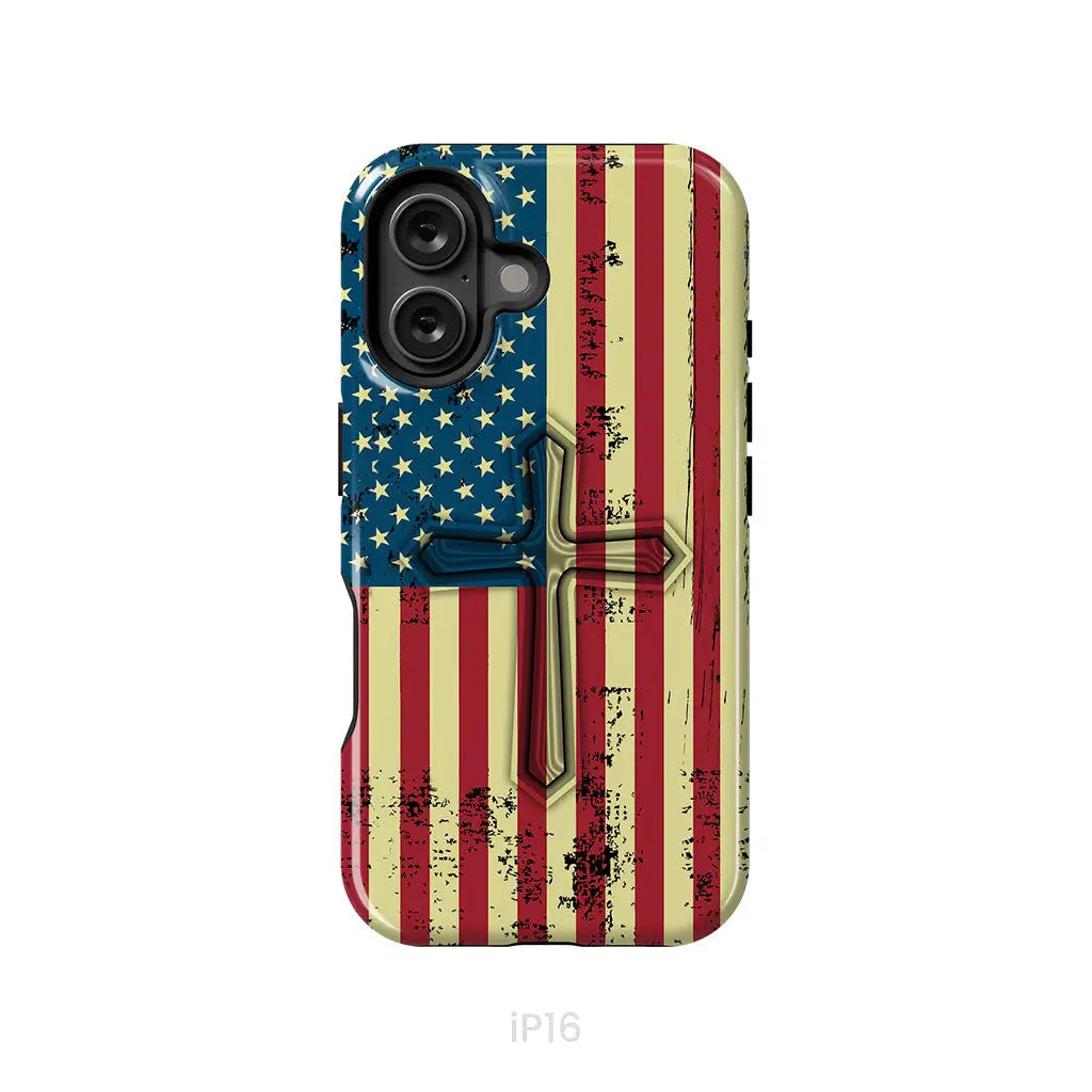 Beautiful American Flag cross phone case