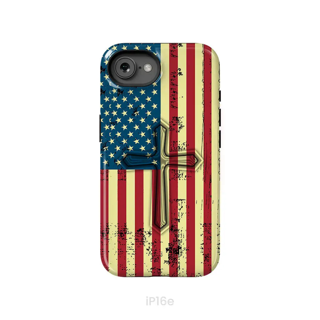 Beautiful American Flag cross phone case