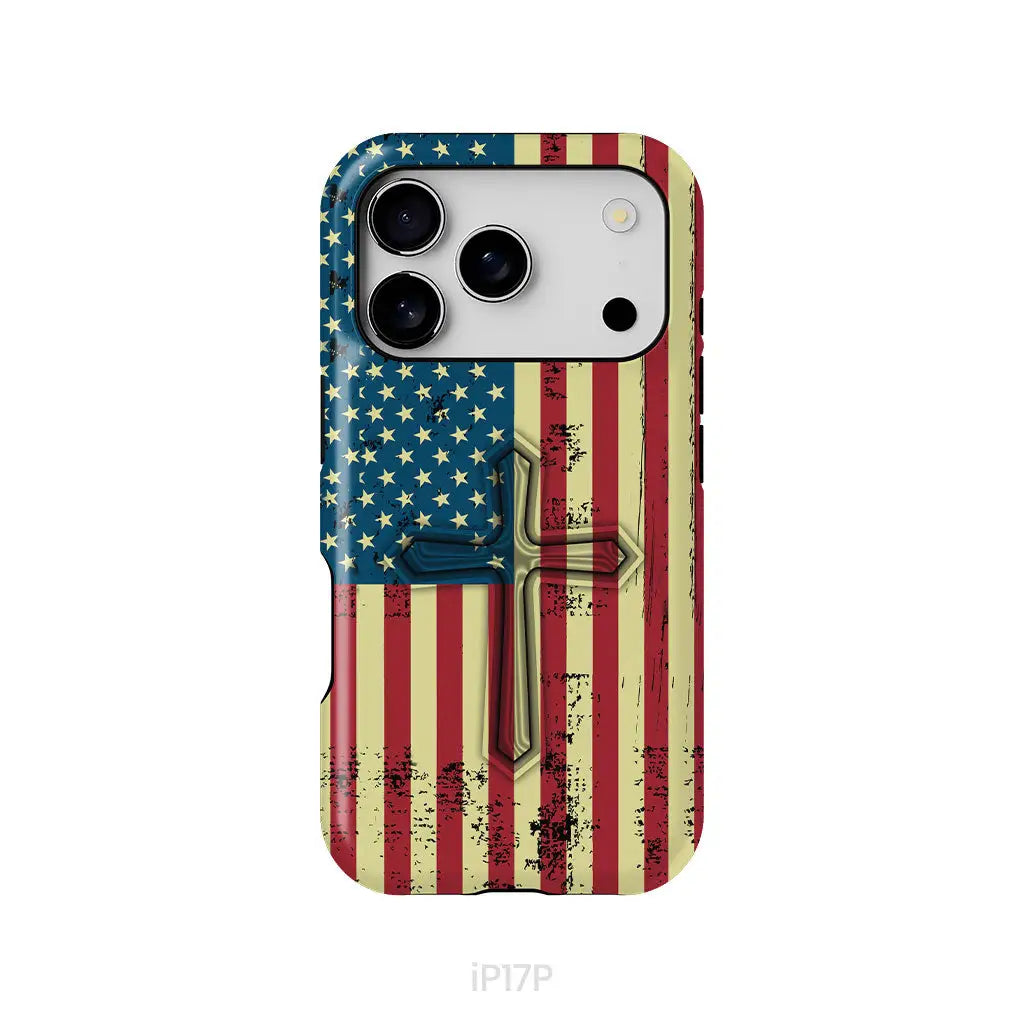 Beautiful American Flag cross phone case