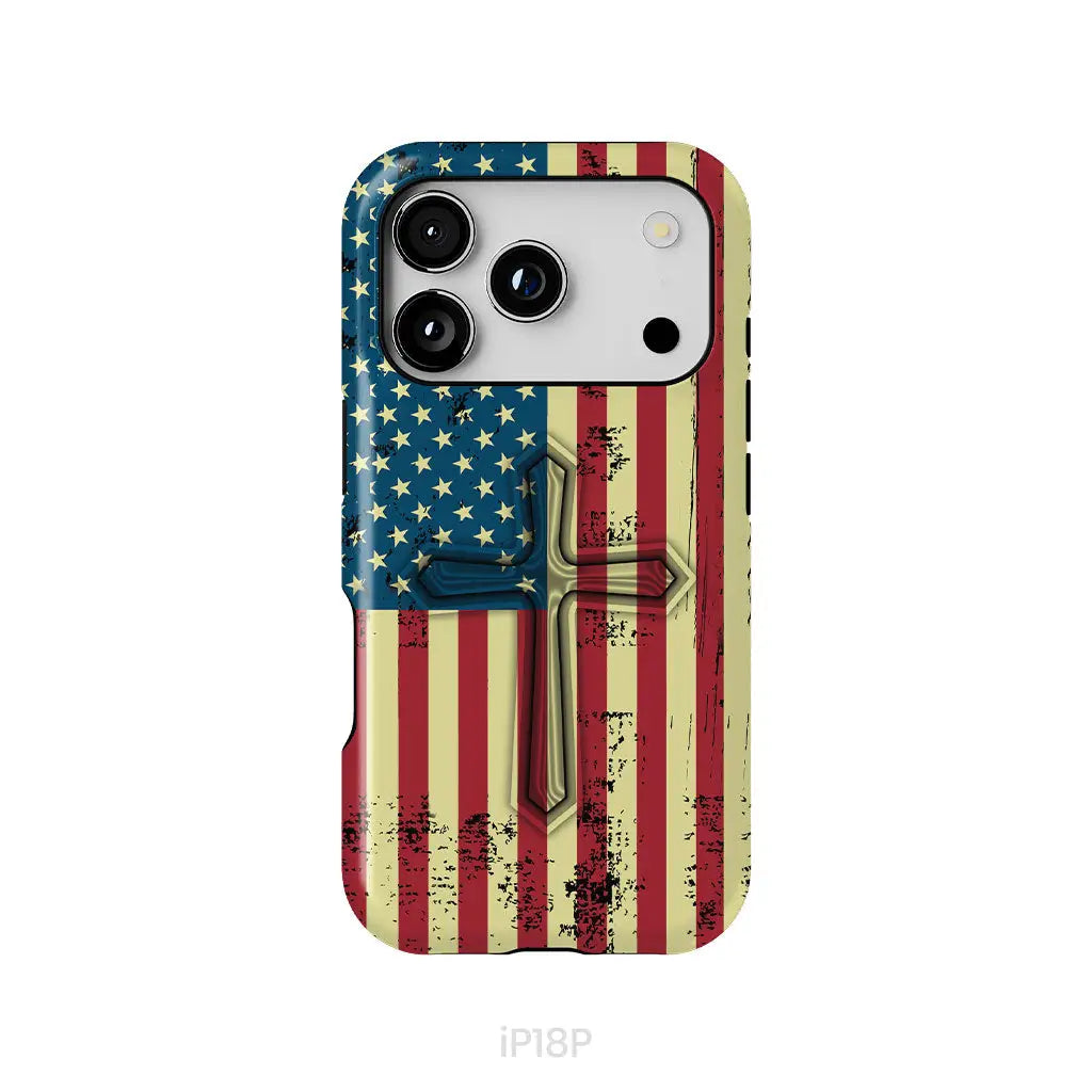 Beautiful American Flag cross phone case