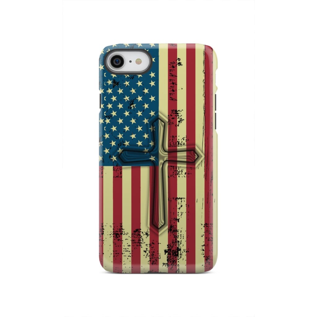 Beautiful American Flag cross phone case
