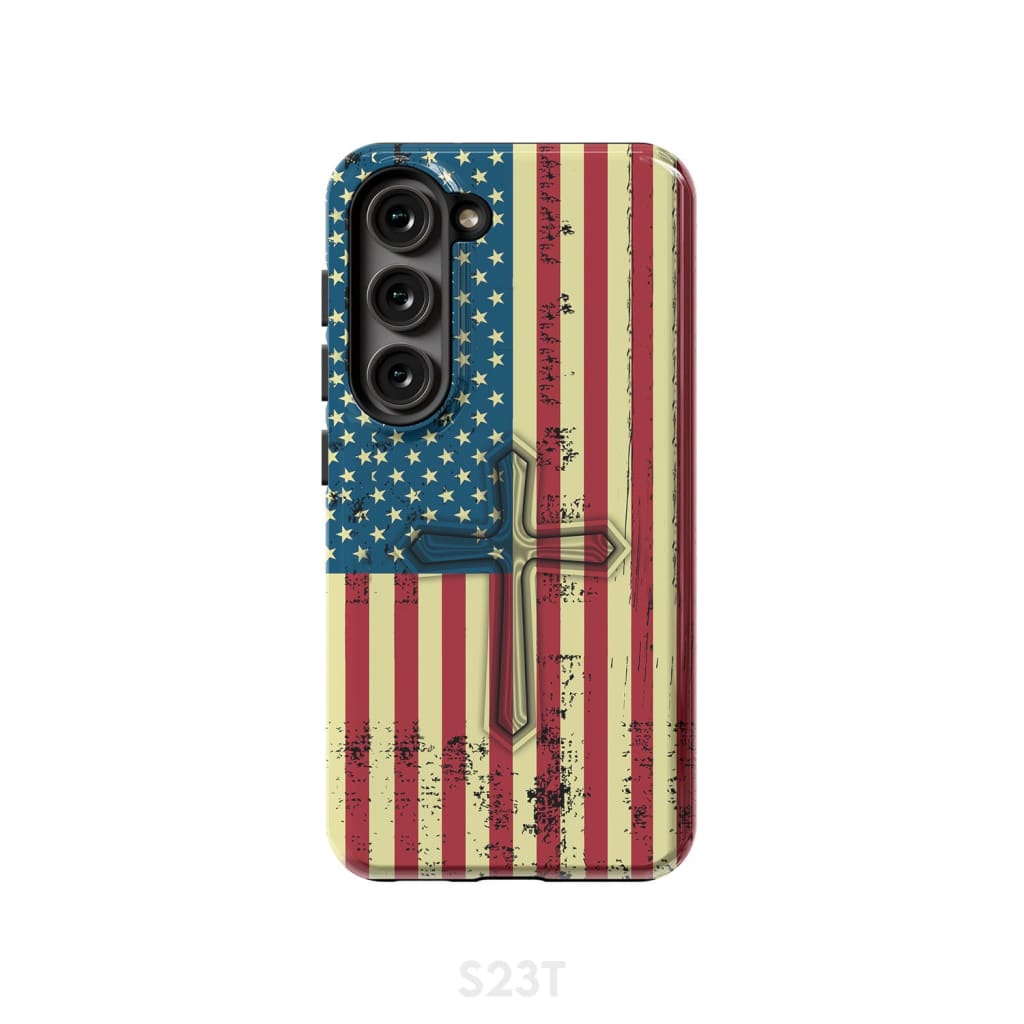 Beautiful American Flag cross phone case