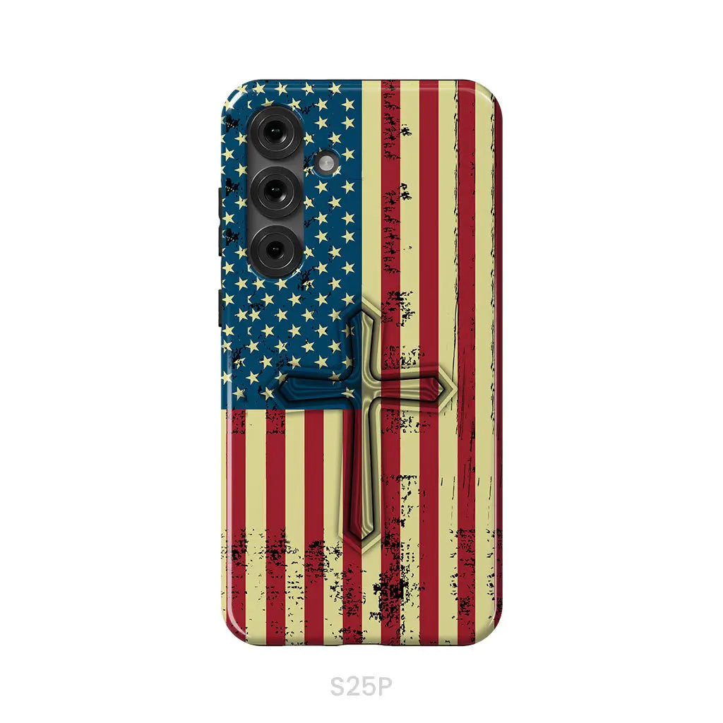 Beautiful American Flag cross phone case