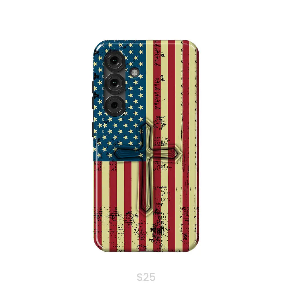 Beautiful American Flag cross phone case