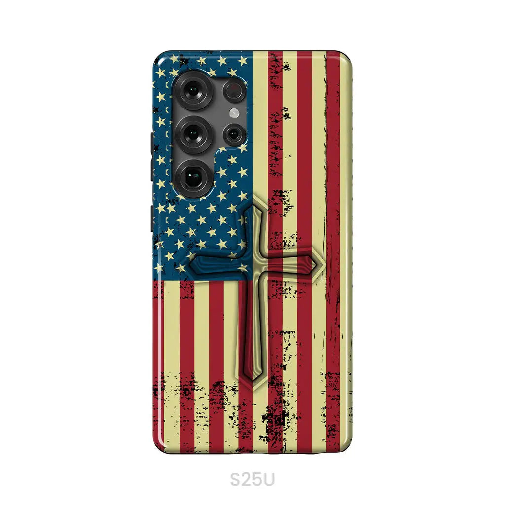 Beautiful American Flag cross phone case