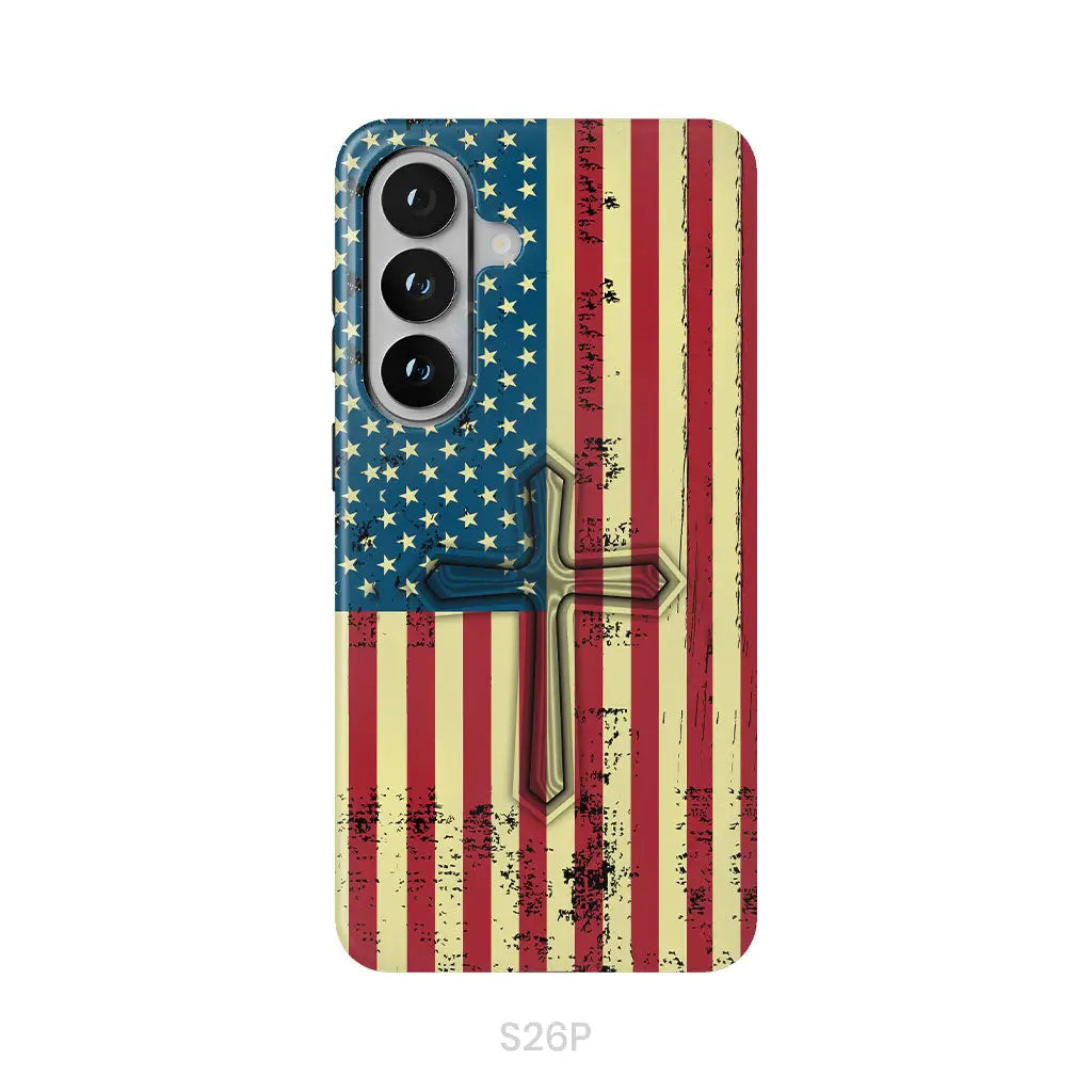 Beautiful American Flag cross phone case