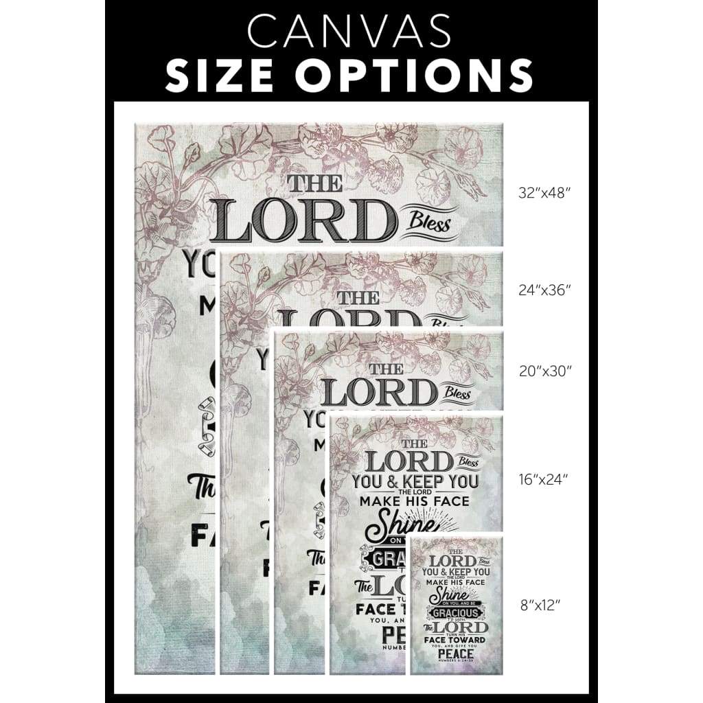 Bible Verse Wall Art: Numbers 6:24-26 The Lord Bless You And Keep You Canvas Print