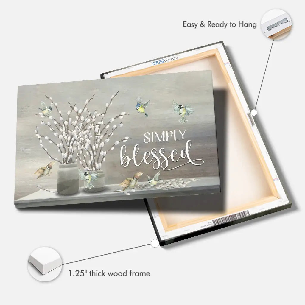 Simply Blessed Wall Art Canvas - Christian Wall Art