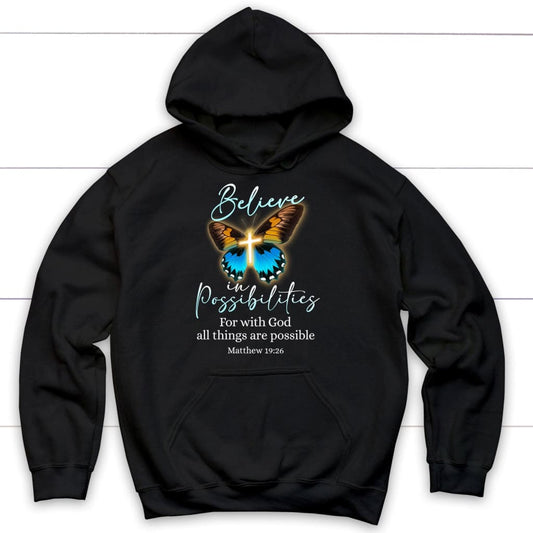 With God All Things Are Possible, Cross, Butterfly, Hoodie
