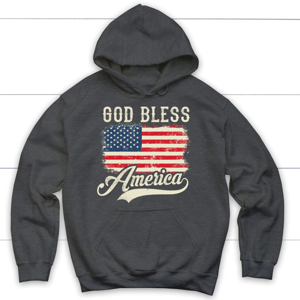 God Bless America, American Flag, Christian Patriotic Hoodie