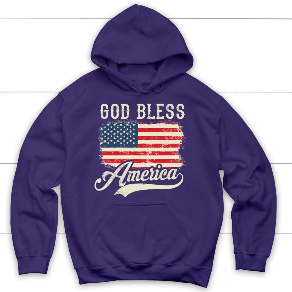 God Bless America, American Flag, Christian Patriotic Hoodie