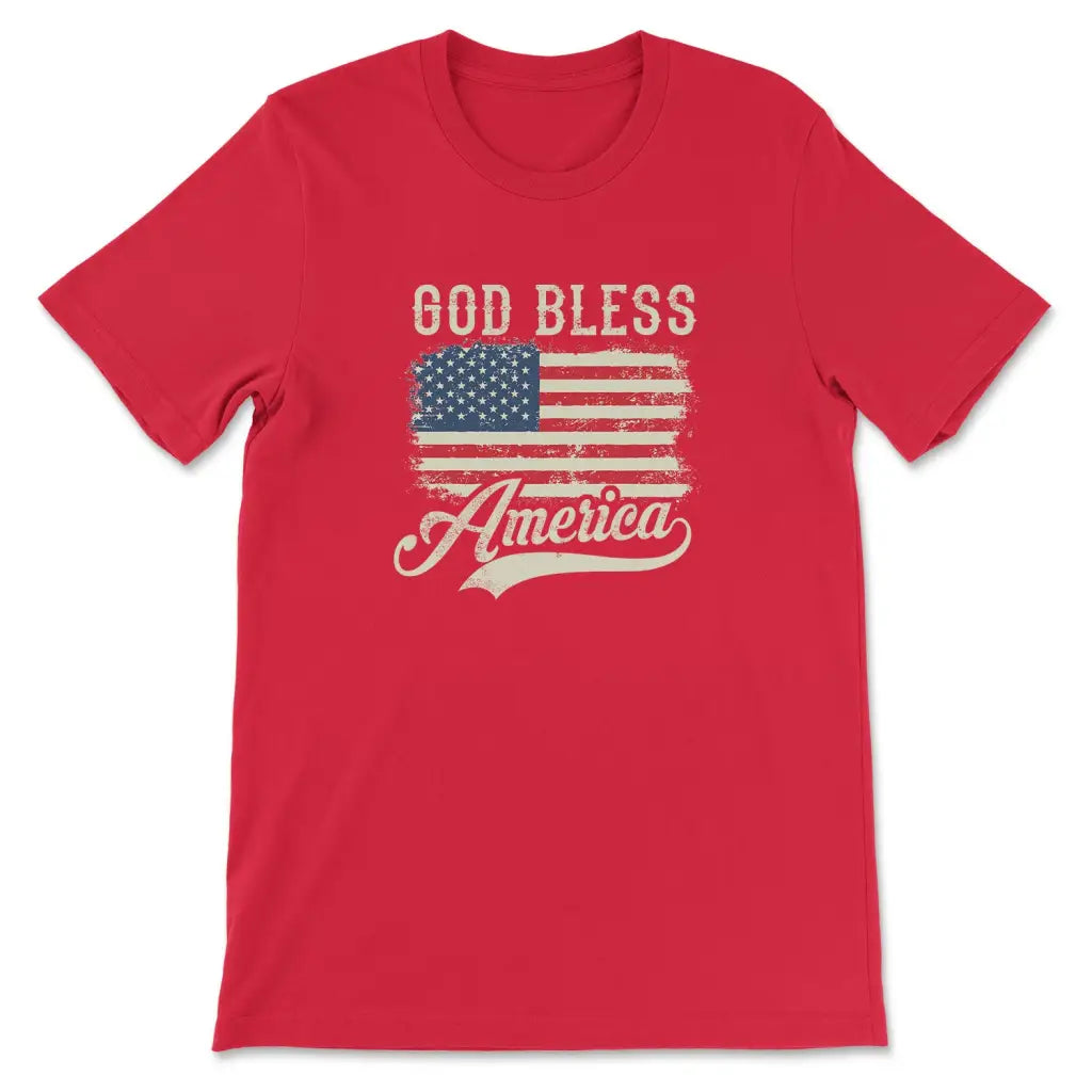 God Bless America, American Flag, Christian Patriotic T-shirt