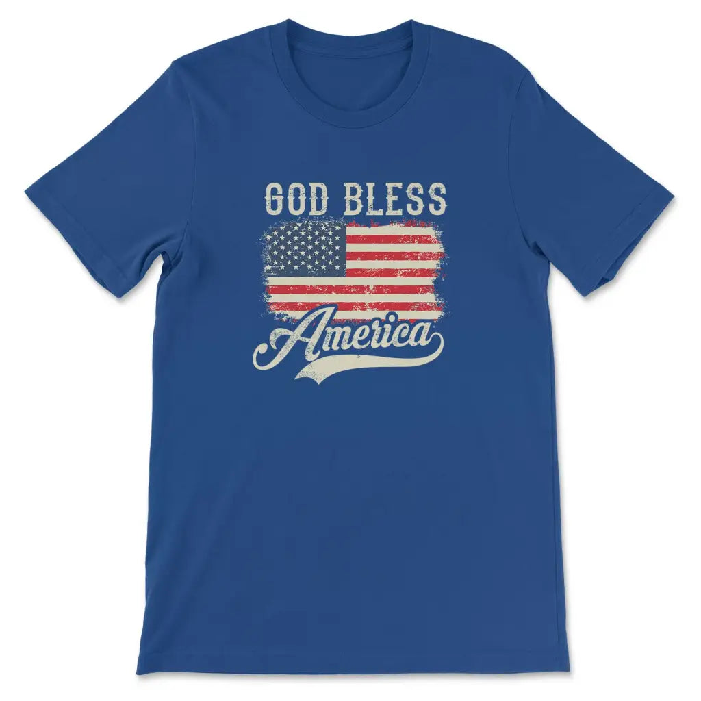 God Bless America, American Flag, Christian Patriotic T-shirt