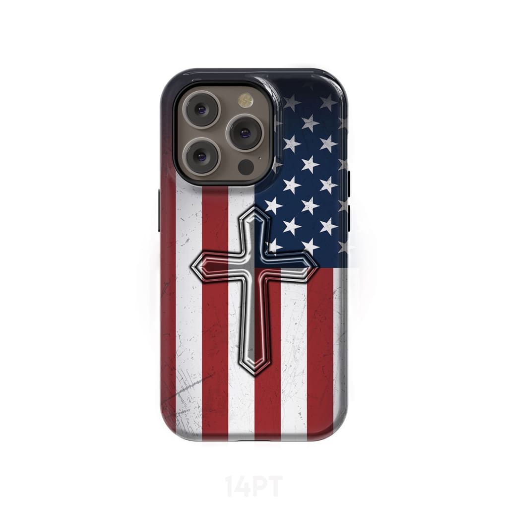 American Flag Cross Phone Case