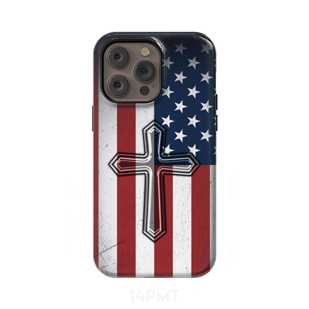 American Flag Cross Phone Case