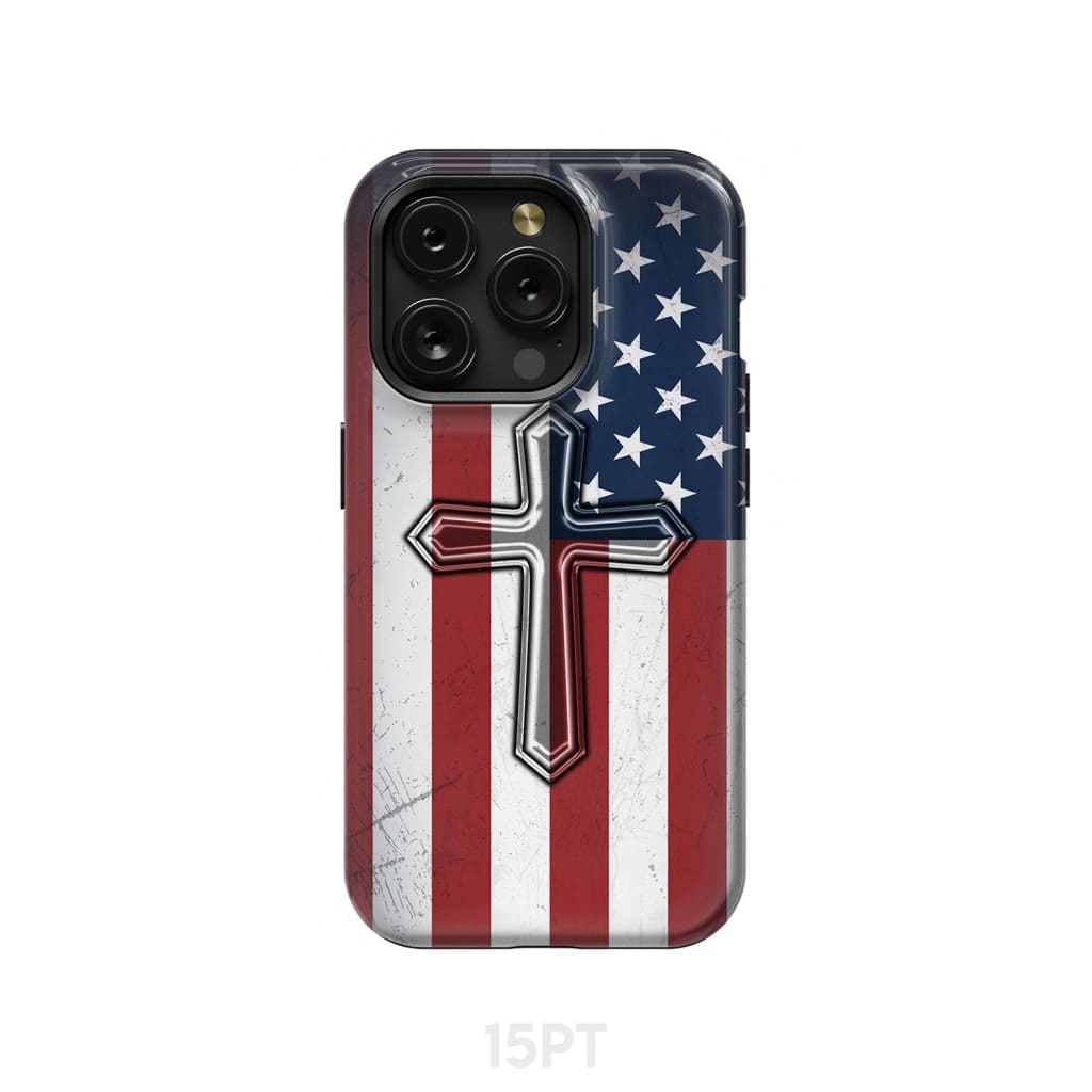 American Flag Cross Phone Case