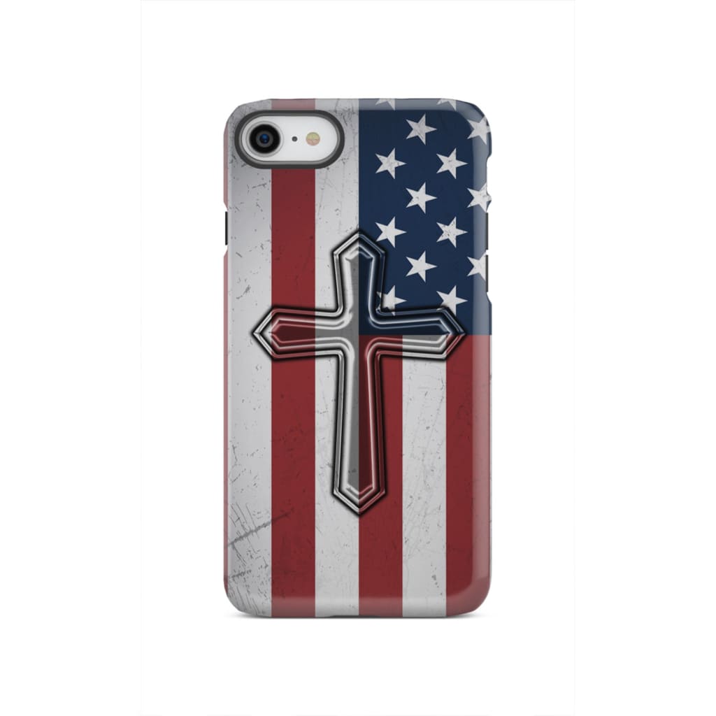 American Flag Cross Phone Case