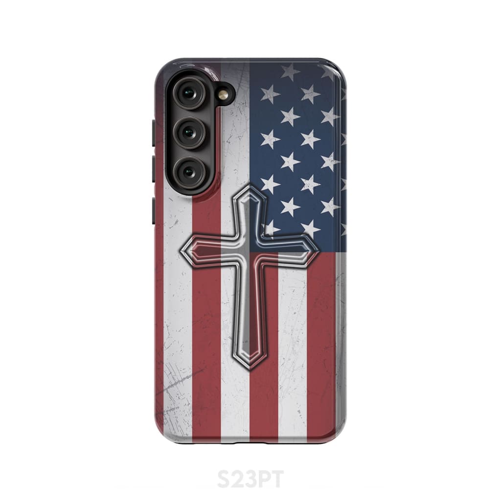American Flag Cross Phone Case