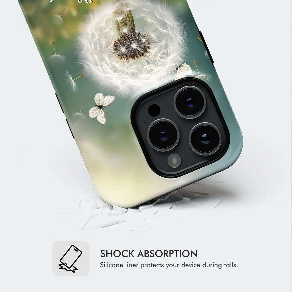 Be Still and Know, Dandelion with Butterflies – Psalm 46:10 Christian Phone Case