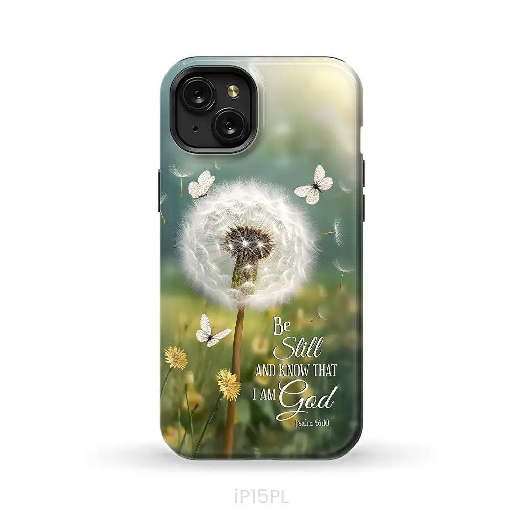 Be Still and Know, Dandelion with Butterflies – Psalm 46:10 Christian Phone Case