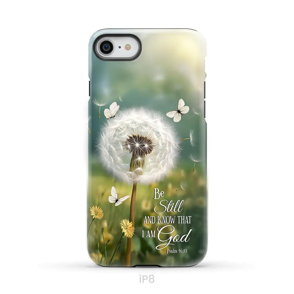Be Still and Know, Dandelion with Butterflies – Psalm 46:10 Christian Phone Case