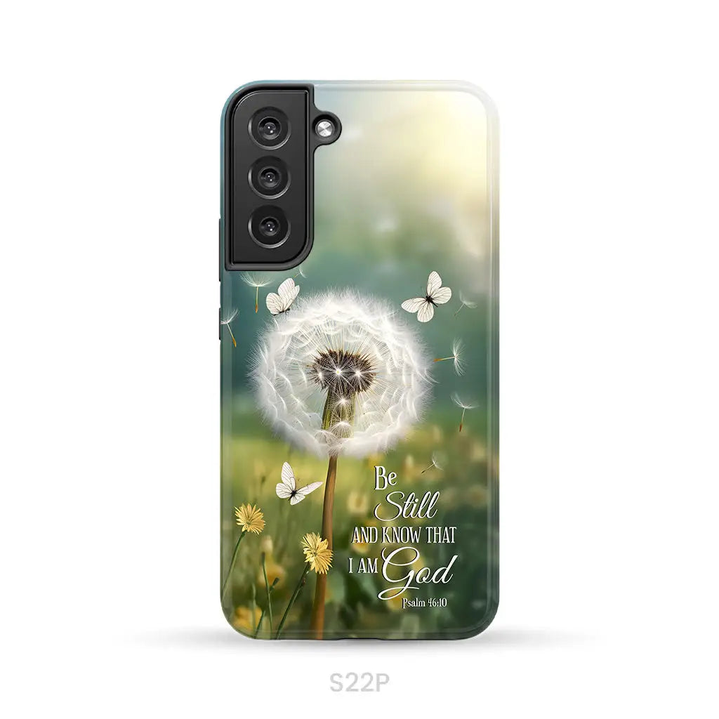 Be Still and Know, Dandelion with Butterflies – Psalm 46:10 Christian Phone Case